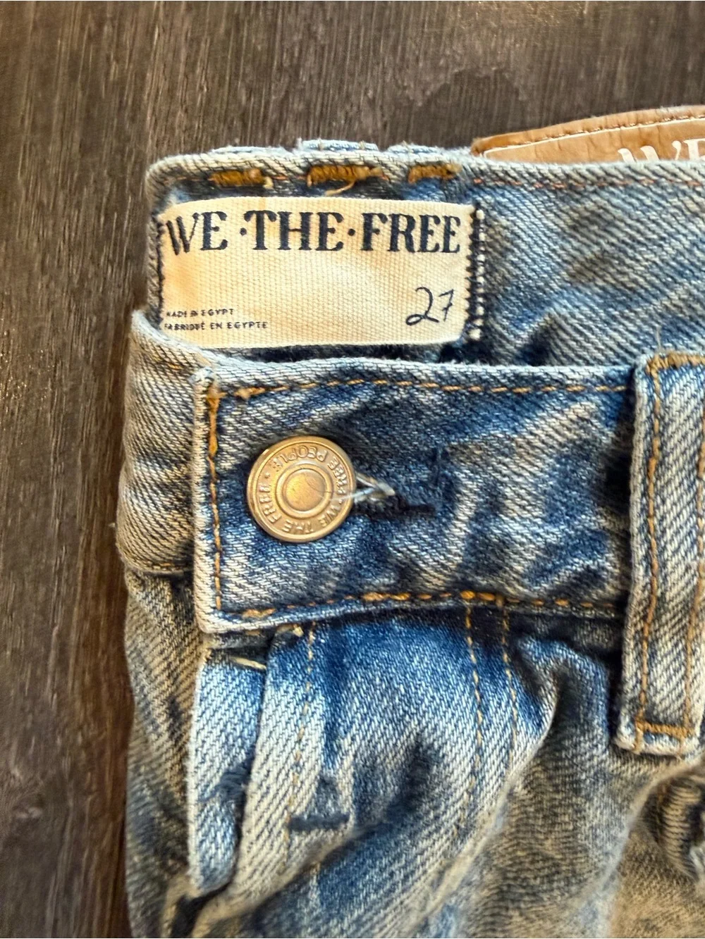 We The Free Light Blue Frayed Denim Cutoff Shorts